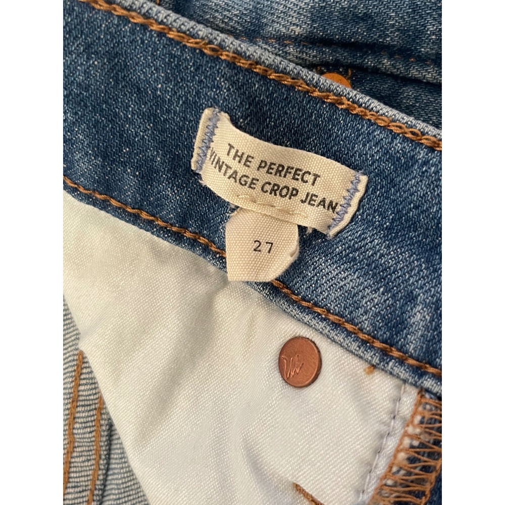 Madewell‎ The Perfect Vintage Crop Jeans Women 27 Blue Distressed High Rise - Picture 7 of 8